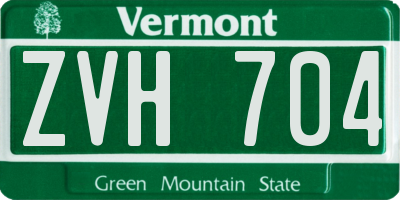 VT license plate ZVH704