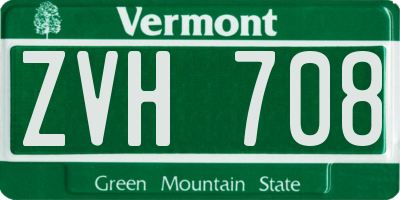 VT license plate ZVH708