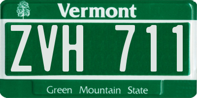 VT license plate ZVH711