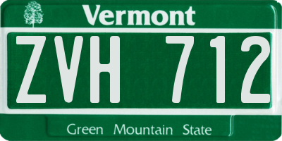 VT license plate ZVH712