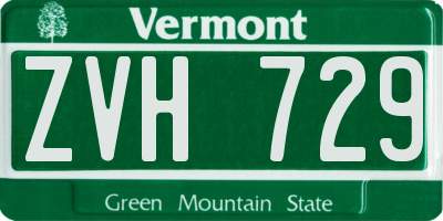 VT license plate ZVH729