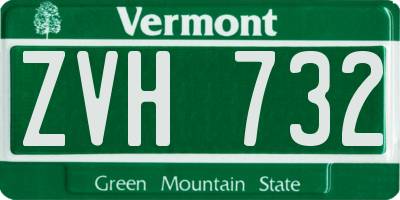 VT license plate ZVH732