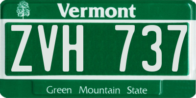 VT license plate ZVH737