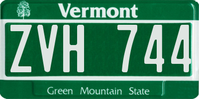 VT license plate ZVH744