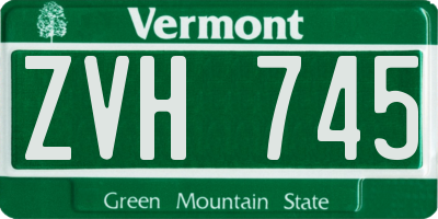 VT license plate ZVH745