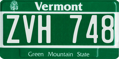 VT license plate ZVH748
