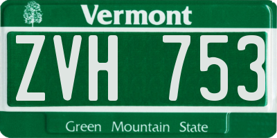 VT license plate ZVH753