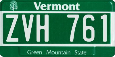 VT license plate ZVH761