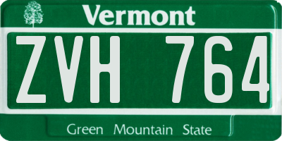 VT license plate ZVH764