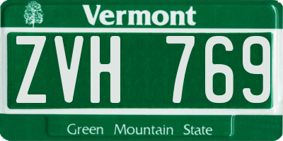 VT license plate ZVH769
