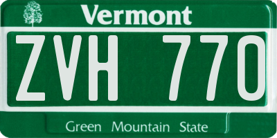 VT license plate ZVH770