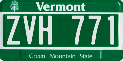 VT license plate ZVH771