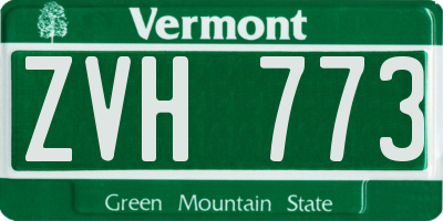 VT license plate ZVH773