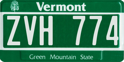 VT license plate ZVH774