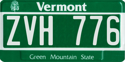 VT license plate ZVH776
