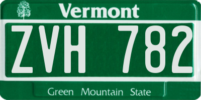 VT license plate ZVH782