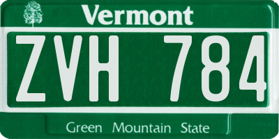 VT license plate ZVH784
