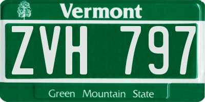 VT license plate ZVH797