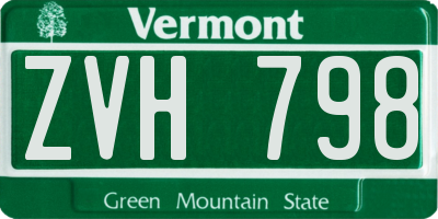 VT license plate ZVH798
