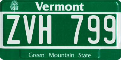 VT license plate ZVH799