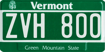 VT license plate ZVH800