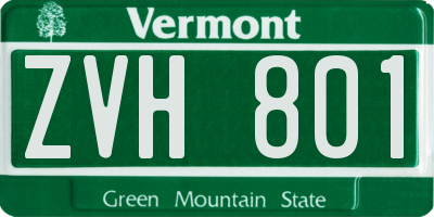 VT license plate ZVH801