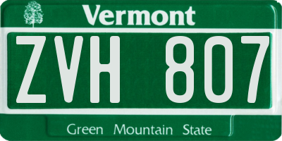 VT license plate ZVH807