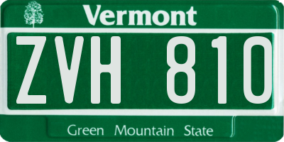 VT license plate ZVH810