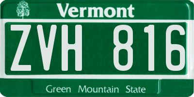 VT license plate ZVH816