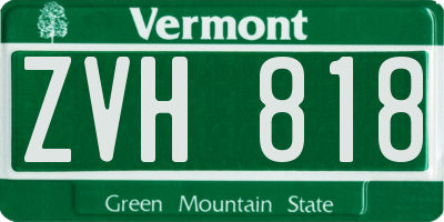 VT license plate ZVH818