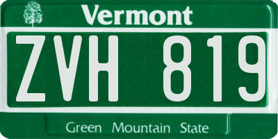 VT license plate ZVH819