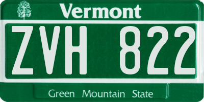 VT license plate ZVH822