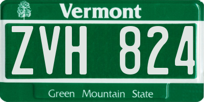 VT license plate ZVH824