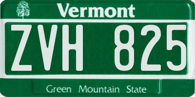 VT license plate ZVH825