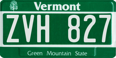 VT license plate ZVH827