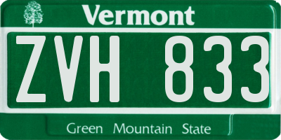 VT license plate ZVH833