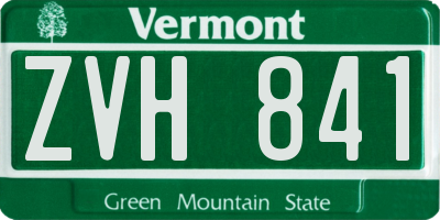 VT license plate ZVH841