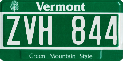 VT license plate ZVH844