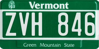 VT license plate ZVH846
