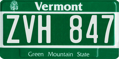 VT license plate ZVH847