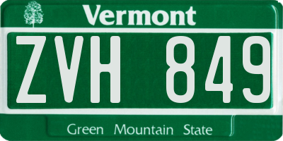VT license plate ZVH849