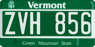 VT license plate ZVH856