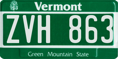 VT license plate ZVH863