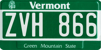 VT license plate ZVH866