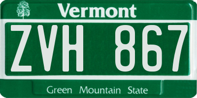 VT license plate ZVH867