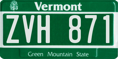 VT license plate ZVH871