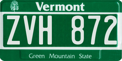 VT license plate ZVH872