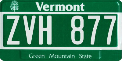 VT license plate ZVH877