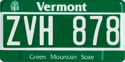 VT license plate ZVH878
