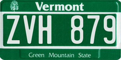 VT license plate ZVH879